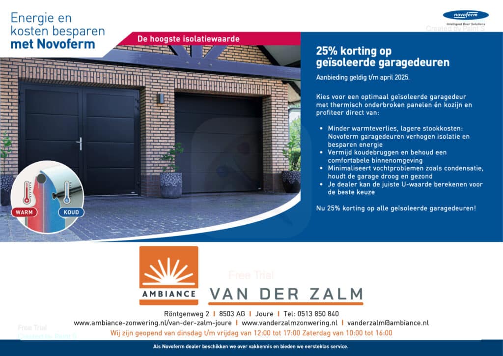 25% korting op garagedeuren